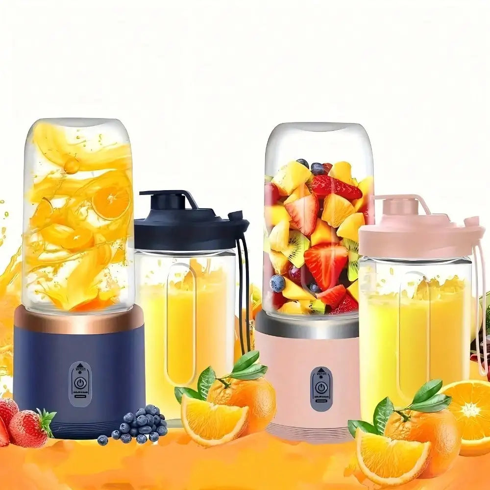 Portable USB Juicer Cup Blender With Dual Cups Outdoor Travel
