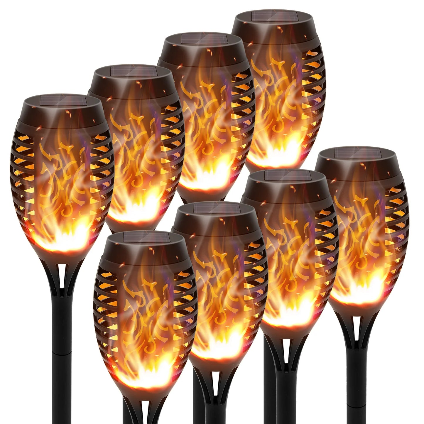Solar Torch Lights With Flickering Flame LED Outdoor Path Garden