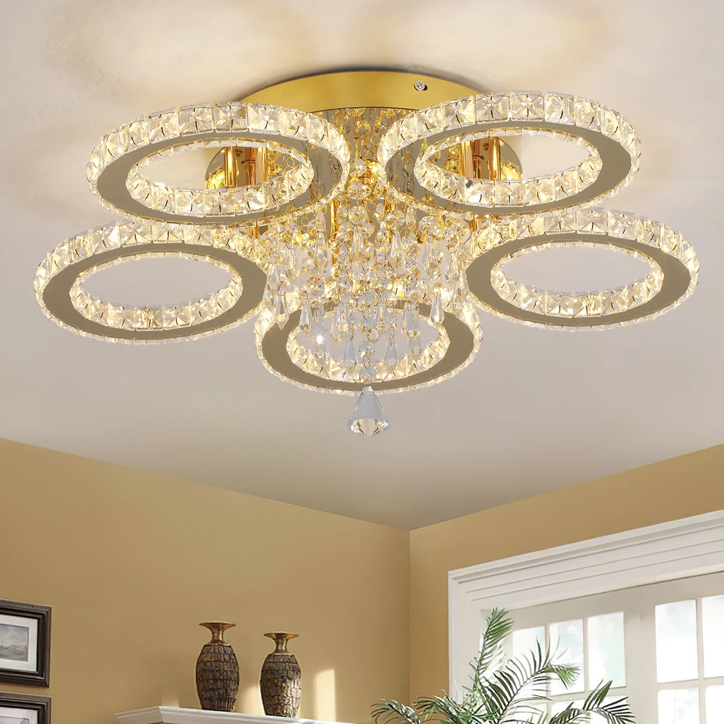LED Crystal Chandelier Ceiling Light for Living Room