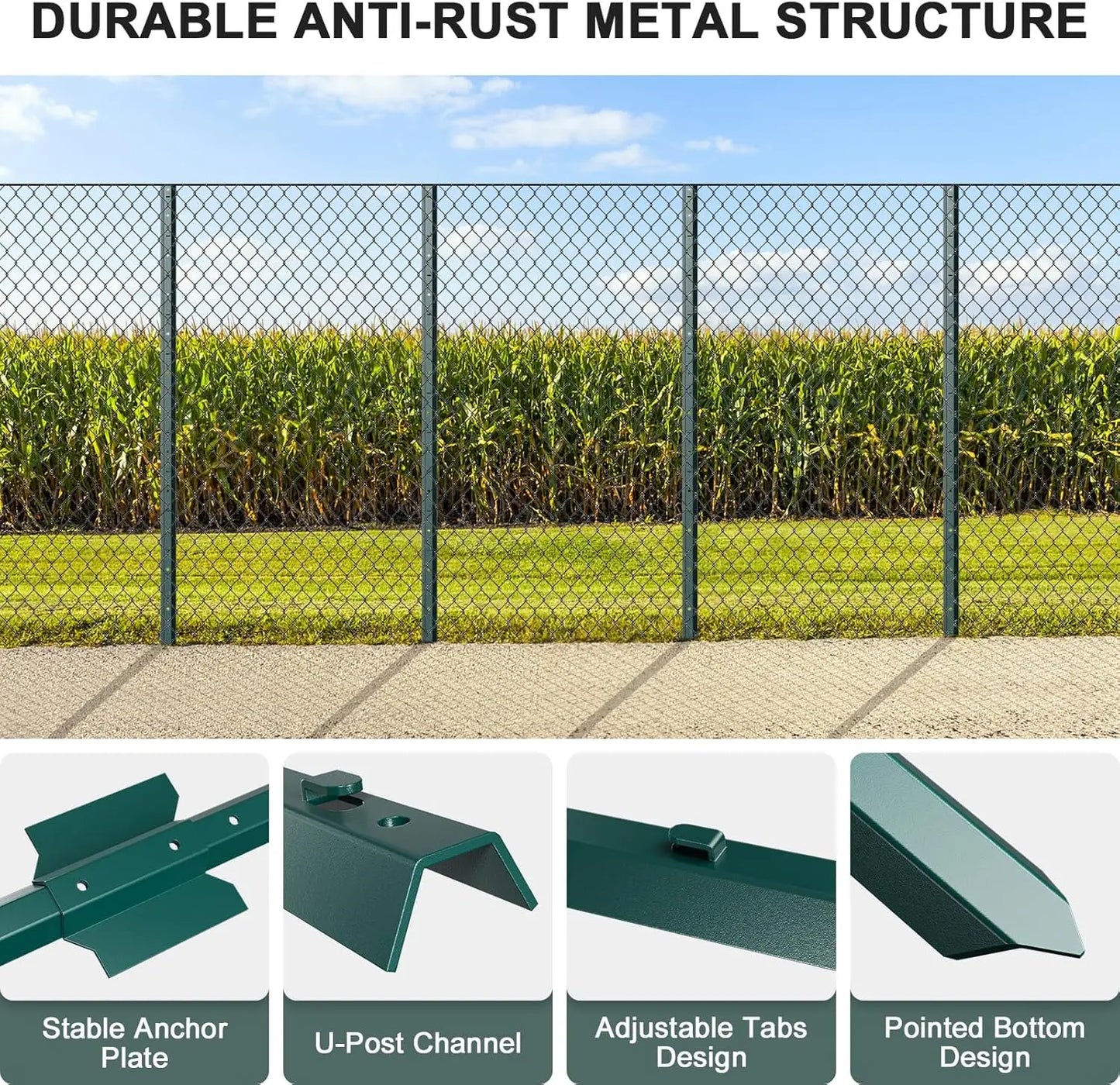 Metal Fence Post U Post No Dig Garden Stakes For Temporary Fencing