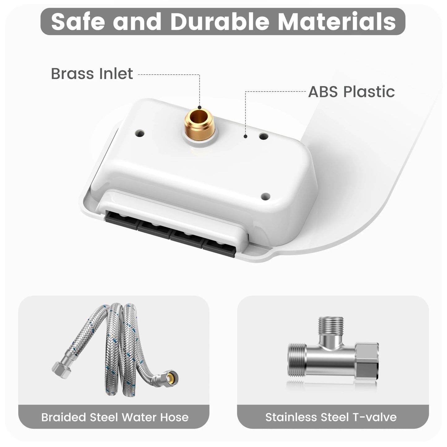 Bidet Attachment For Toilet Dual Nozzle Adjustable Water Pressure