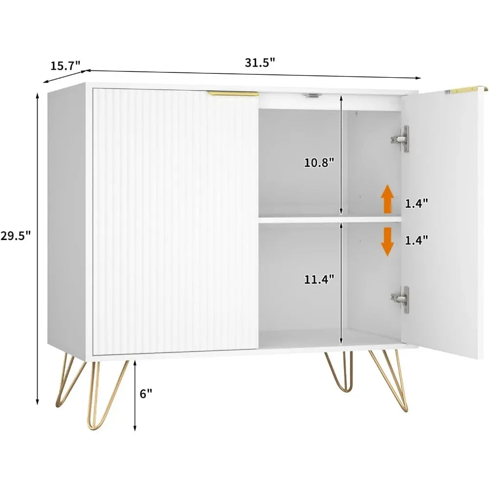 XMSJ 2 Door Storage Cabinet With Adjustable Shelf Engineered Wood