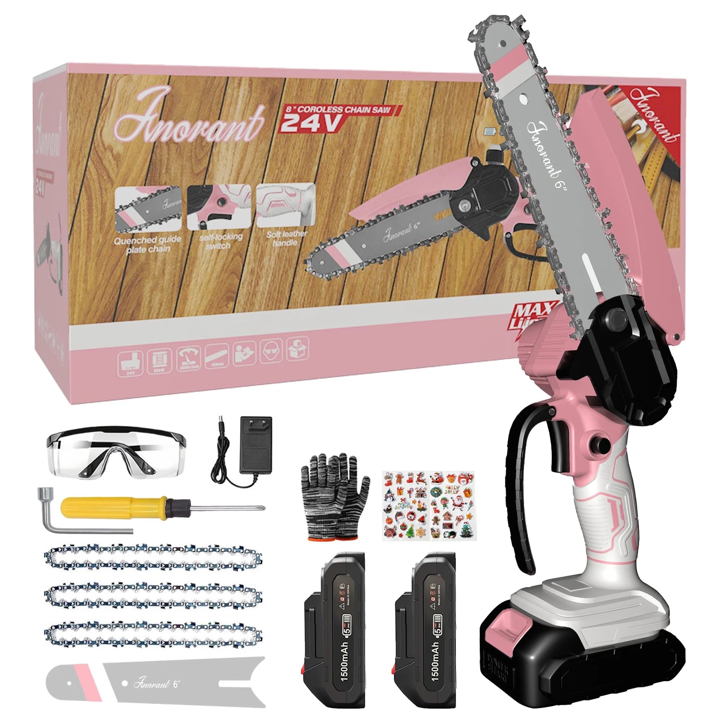Cordless Mini Chainsaw Dual Battery Portable Tree Cutting Saw