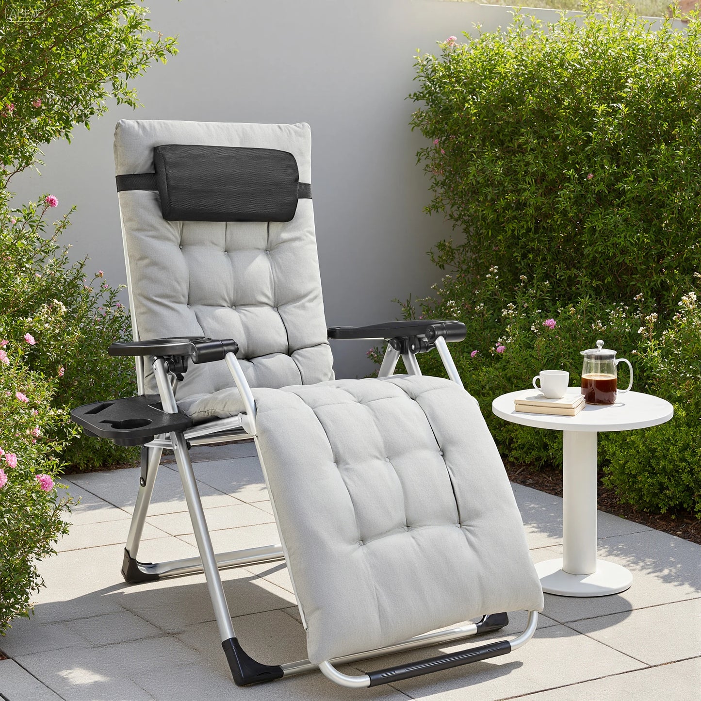 JHK Zero Gravity Portable Recliner With Cup Holder For Outdoor