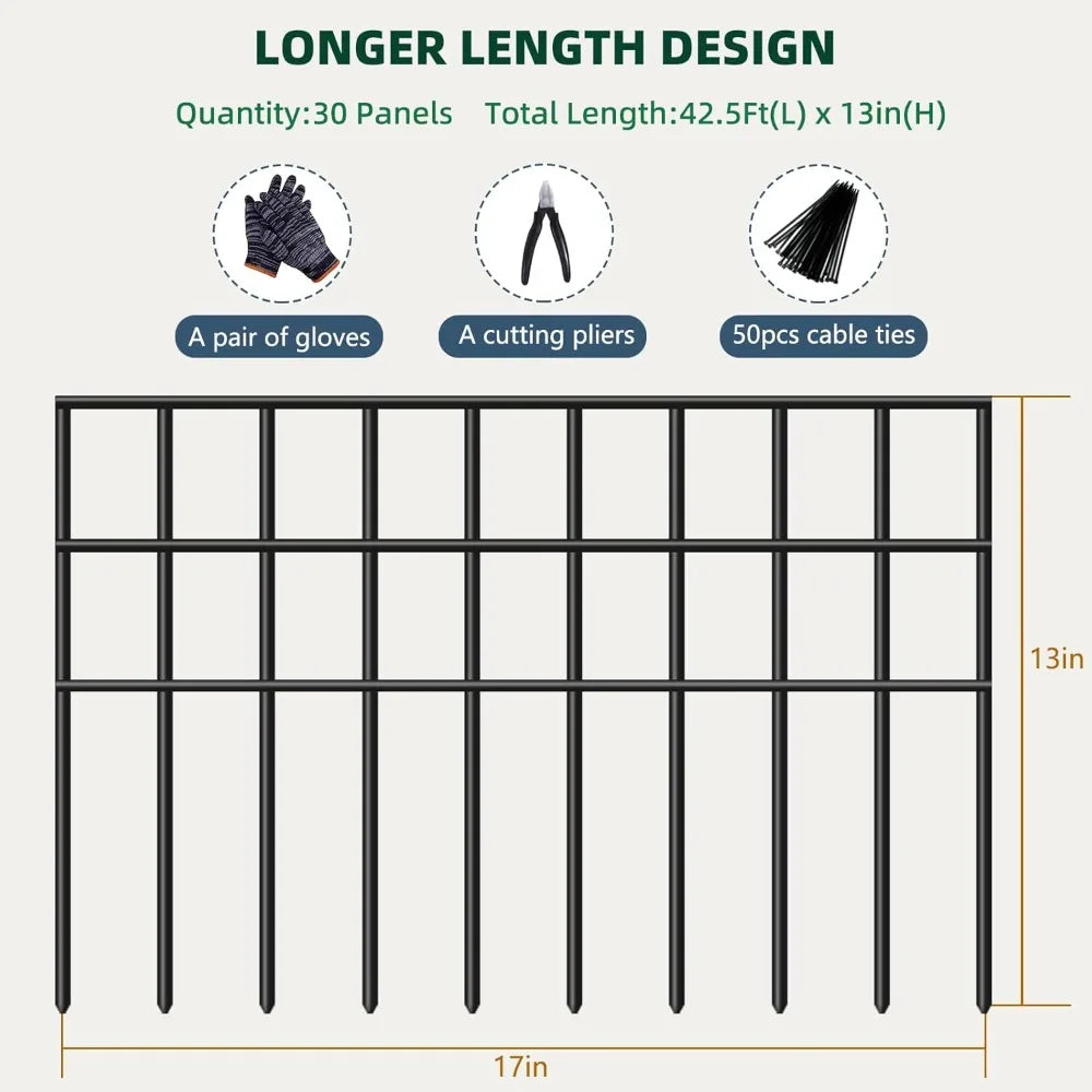 No Dig Garden Fence For Dogs And Rabbits Rustproof Barrier