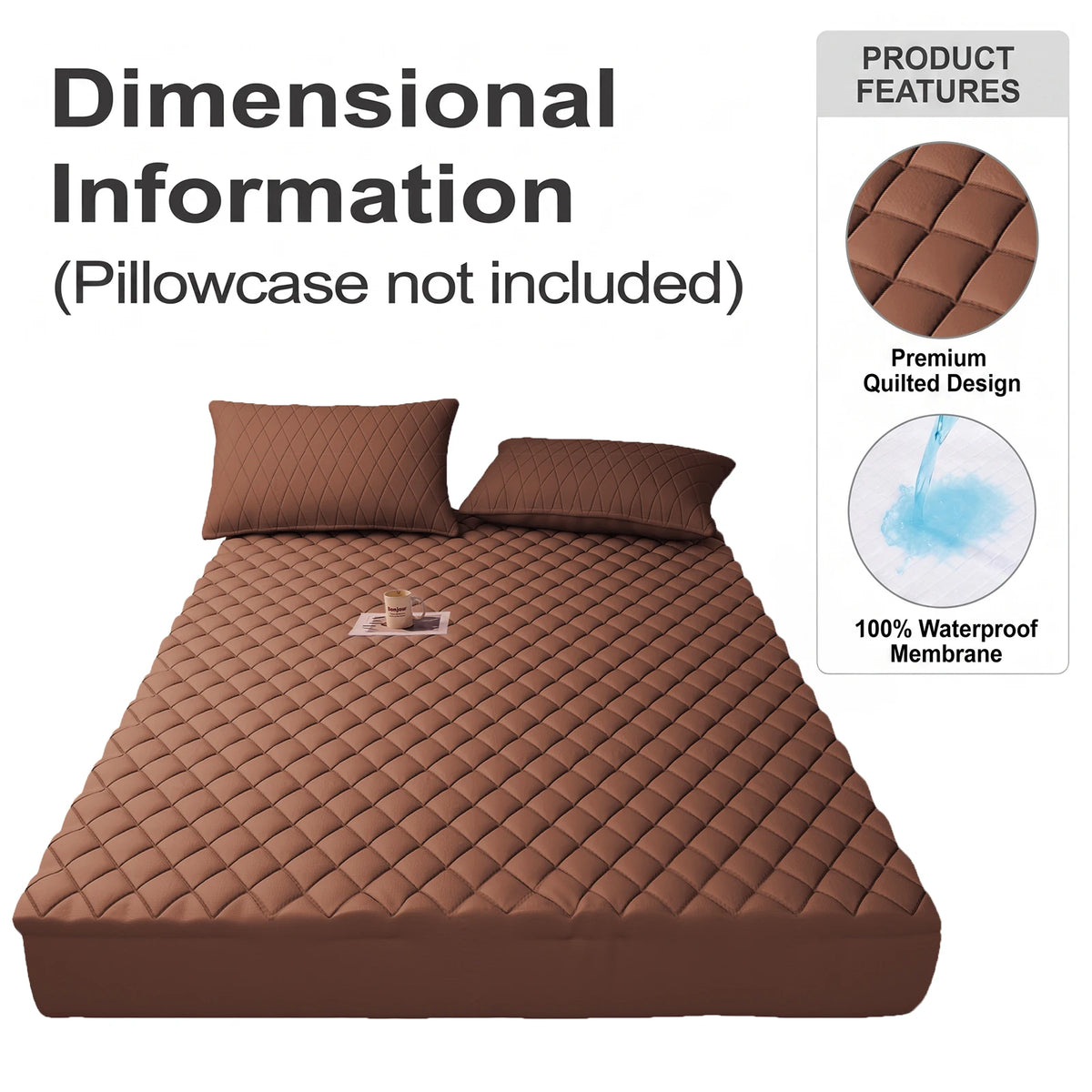 Waterproof Quilted Mattress Protector With Deep Pocket Breathable Bedding