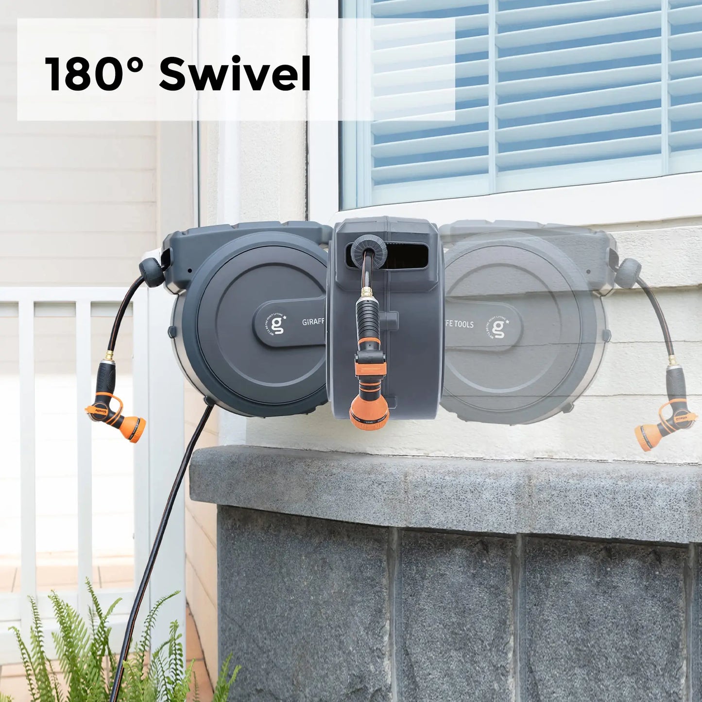 Giraffe Tools AW30 Wall Mounted Hose Reel Retractable Rewind Lock