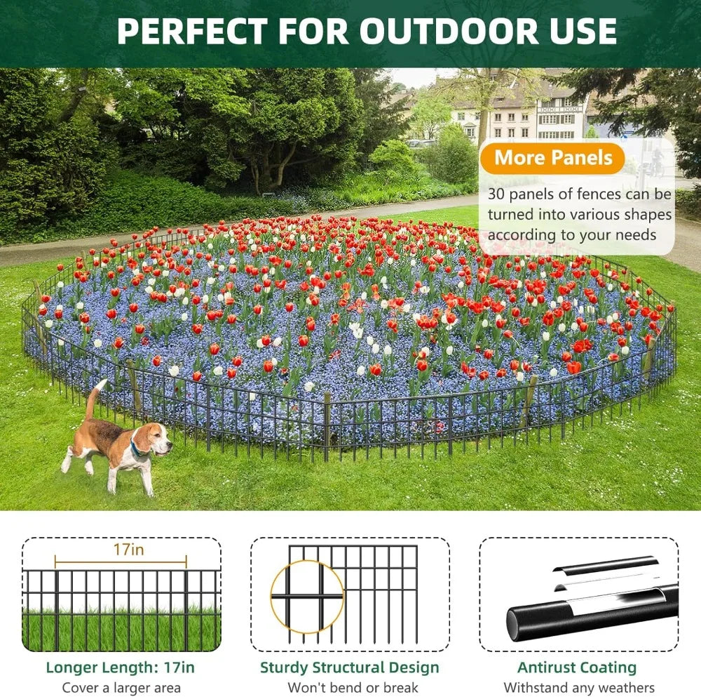 No Dig Garden Fence For Dogs And Rabbits Rustproof Barrier