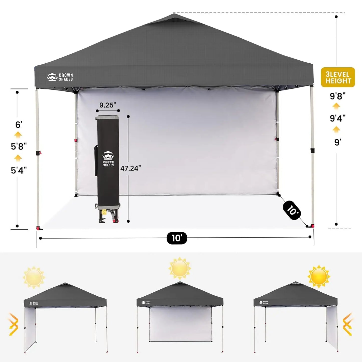 Pop Up Canopy With Side Wall Easy Setup Outdoor Events