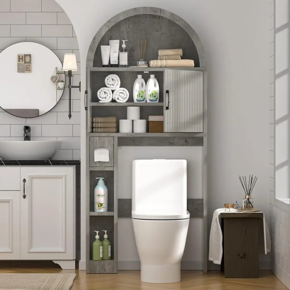 Over Toilet Storage Cabinet Freestanding Bathroom Organizer Arch