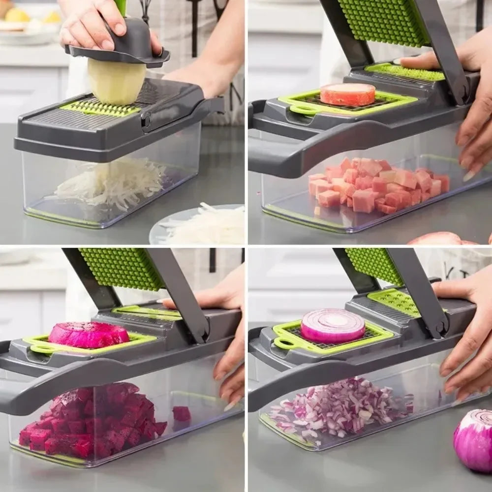 AEDG 14-In-1 Vegetable Chopper Slicer Dicer With Handle