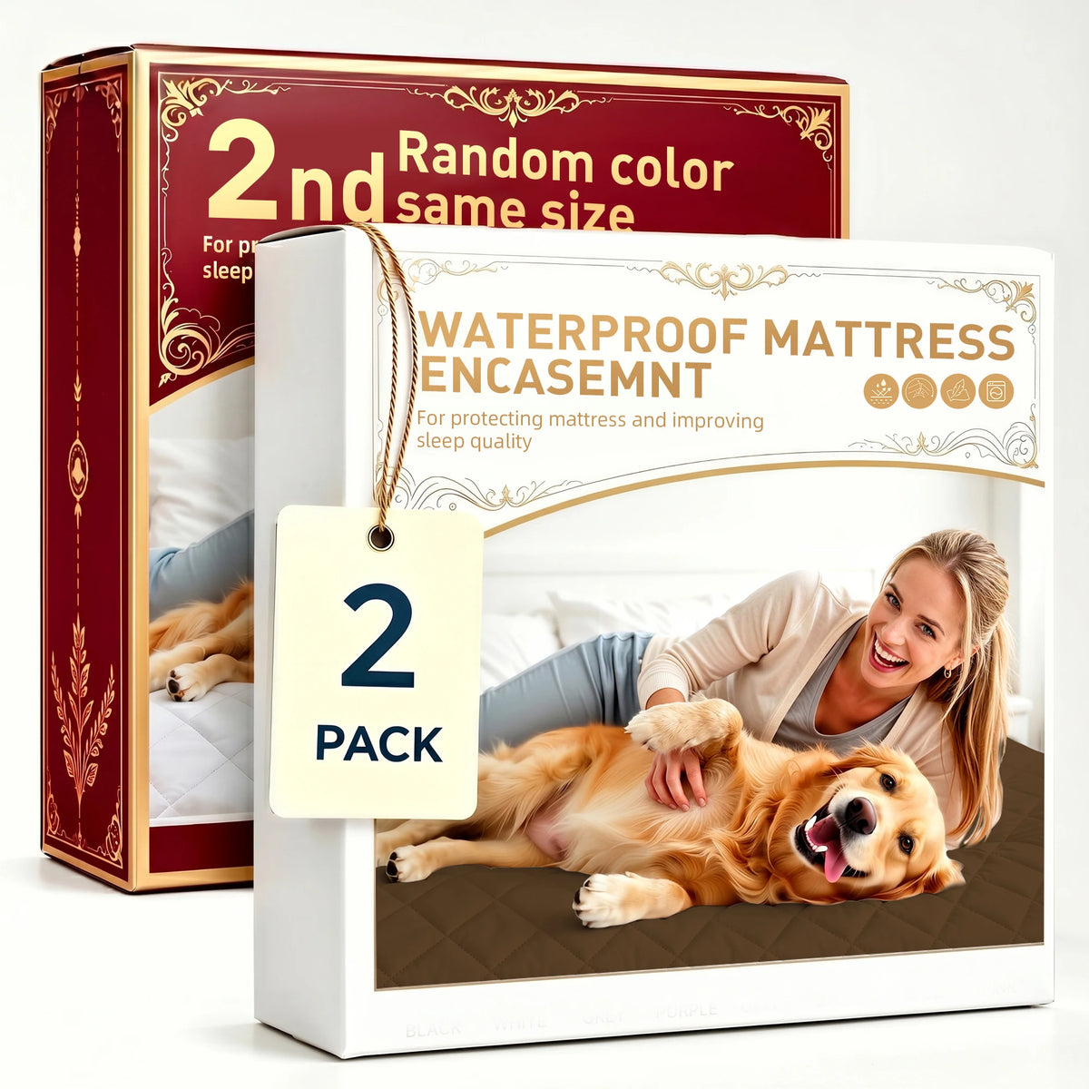 Waterproof Quilted Mattress Protector Cover Stain And Wrinkle Resistant