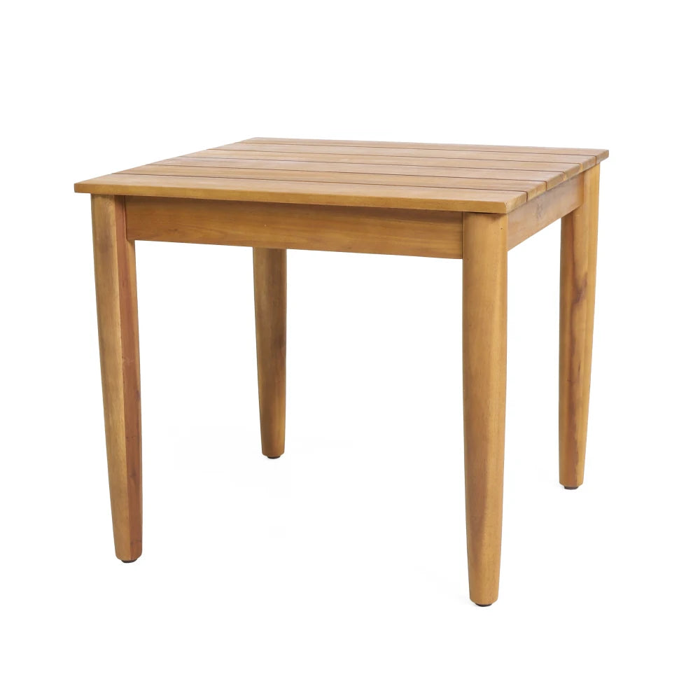 LISM Rustic Acacia Wood Side Table Slat Top Outdoor