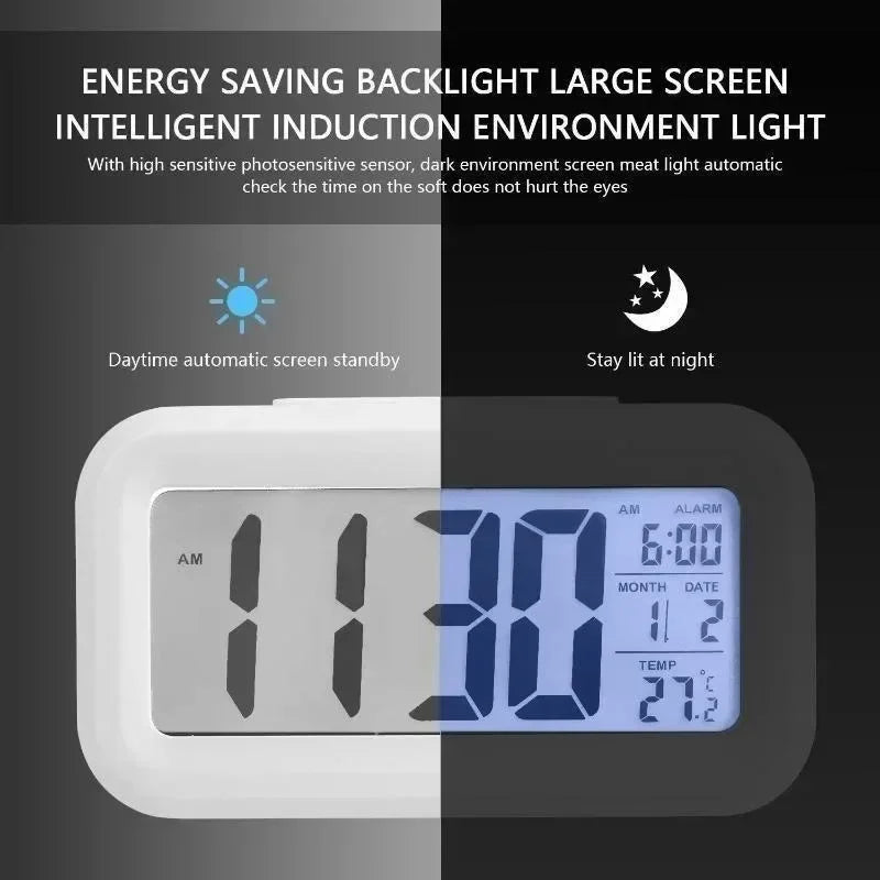 Digital Desk Clock With Calendar Alarm And Led Display