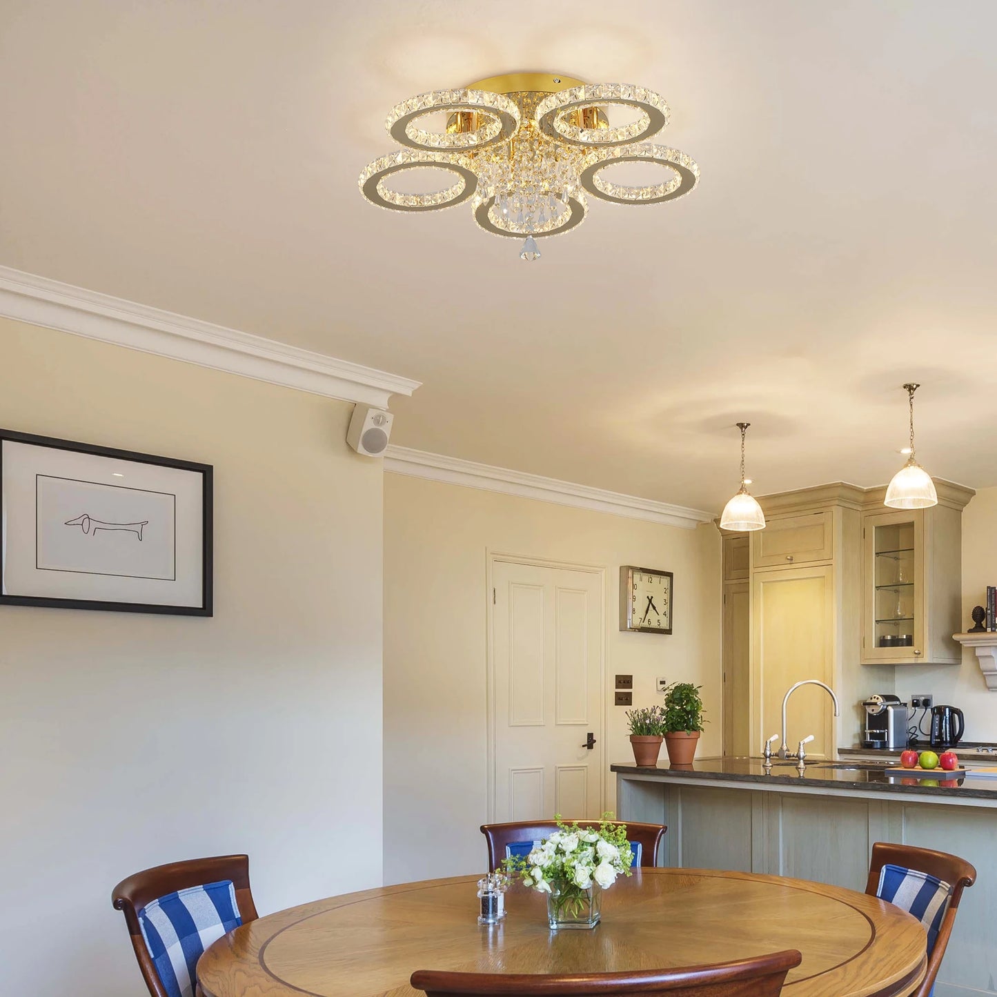 LED Crystal Chandelier Ceiling Light for Living Room
