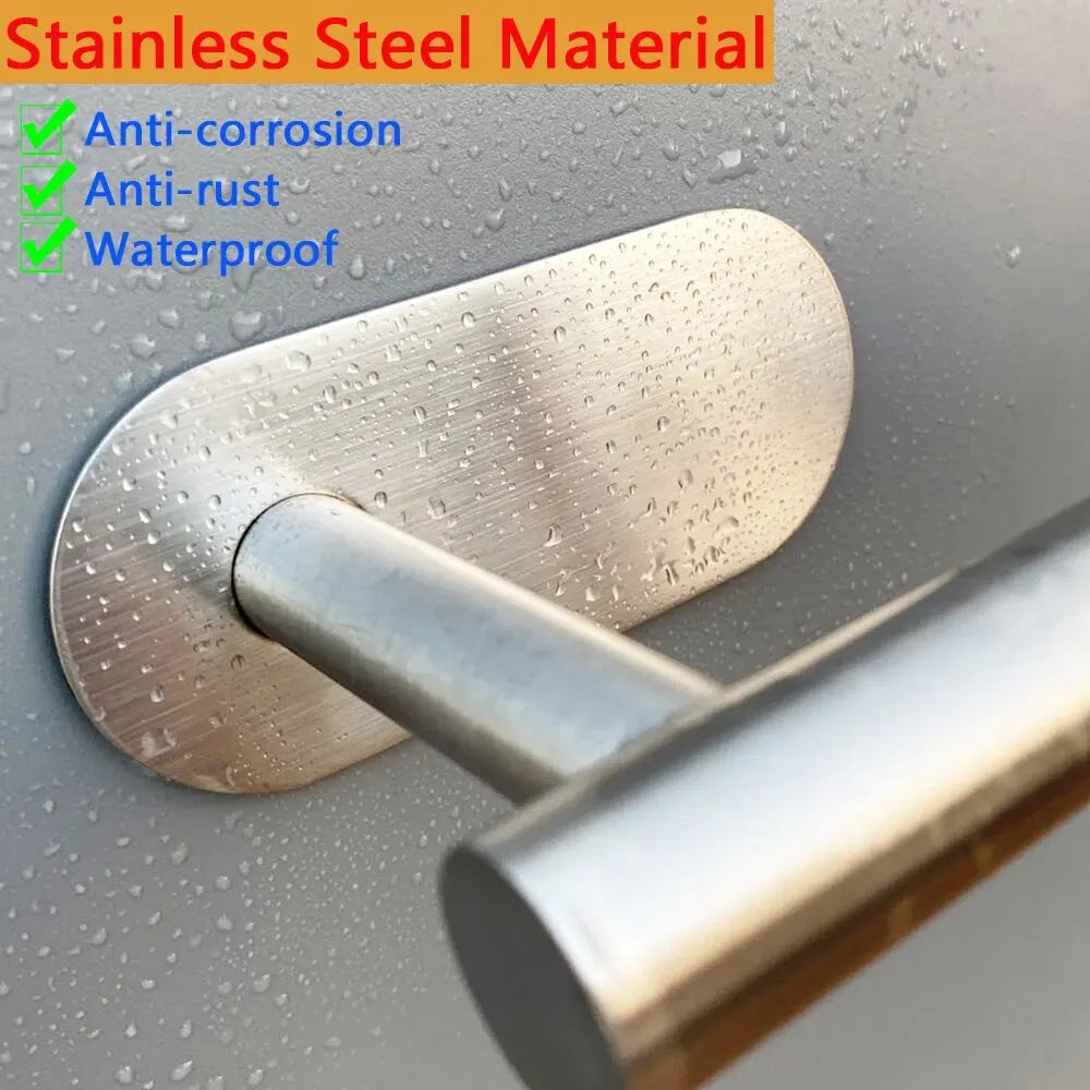 Stainless Steel Kitchen Paper Towel Holder Adhesive Dispenser Wall Mount