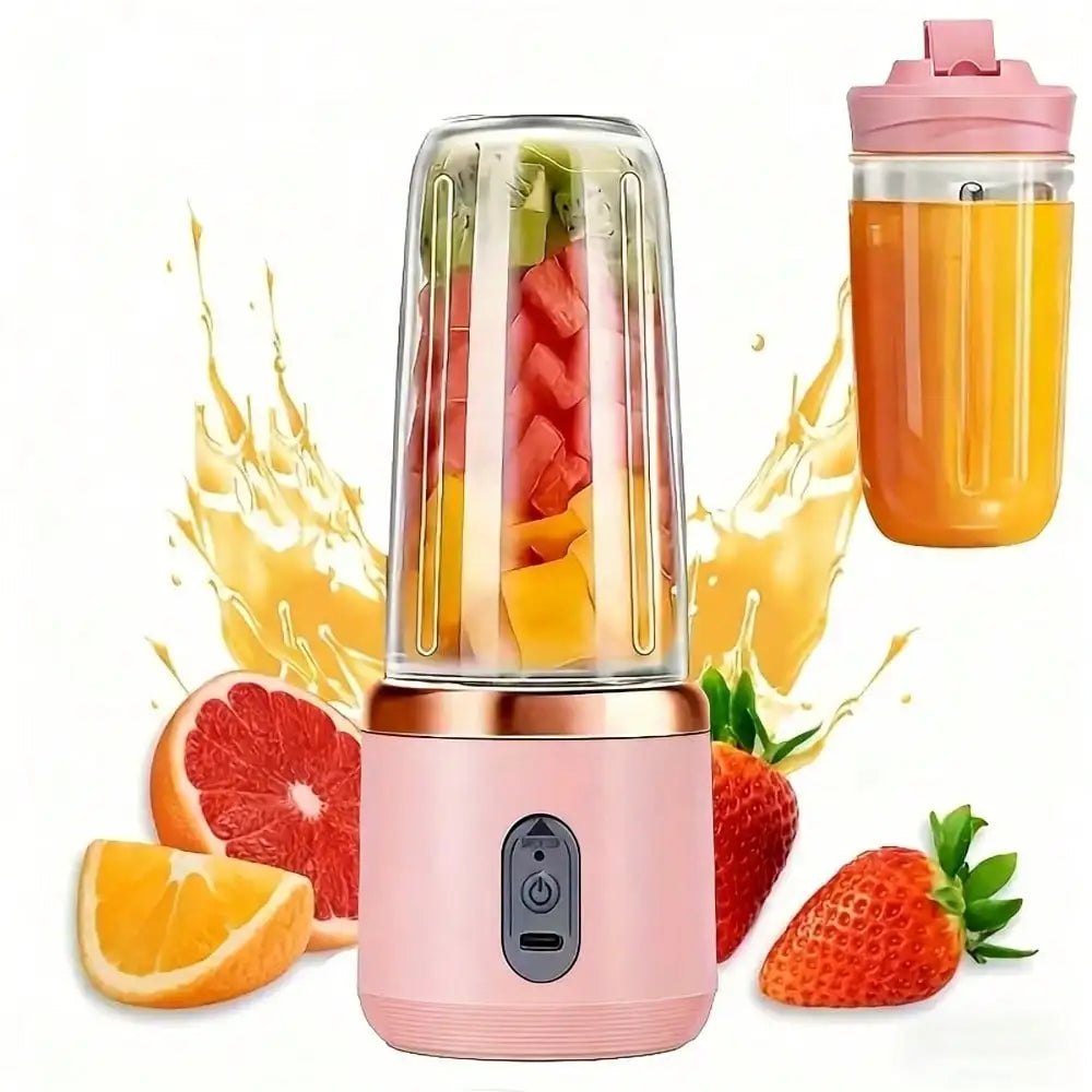 Portable USB Juicer Cup Blender With Dual Cups Outdoor Travel