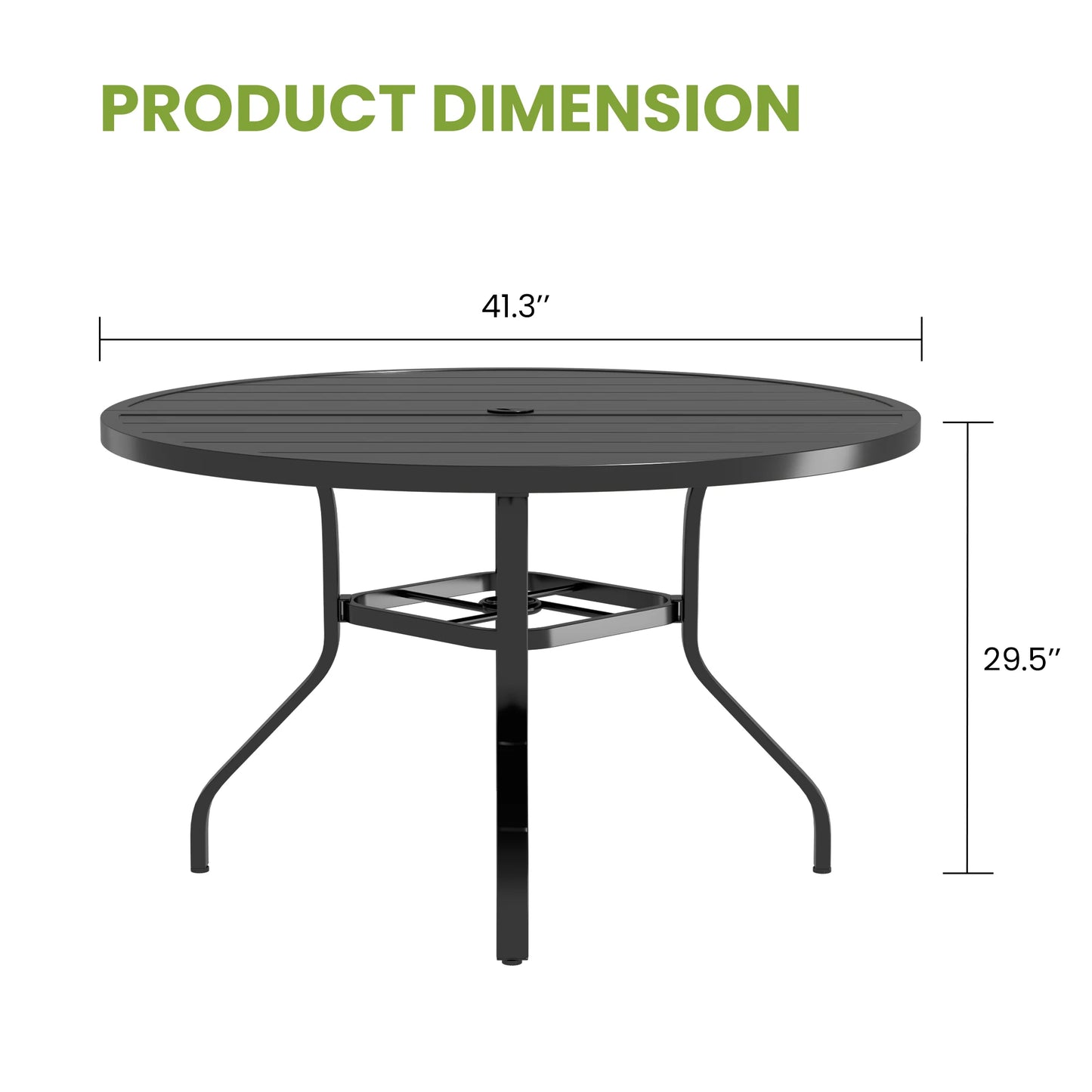 FARINI Outdoor Patio Dining Table With Umbrella Hole