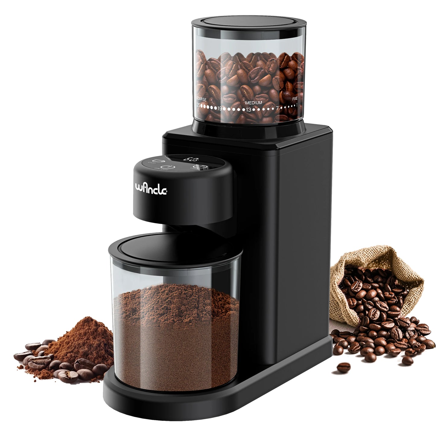 KIRAINAFLY Conical Burr Coffee Grinder With 25 Grind Settings Espresso