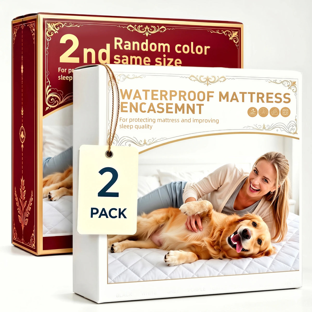 Waterproof Quilted Mattress Protector Cover Stain And Wrinkle Resistant