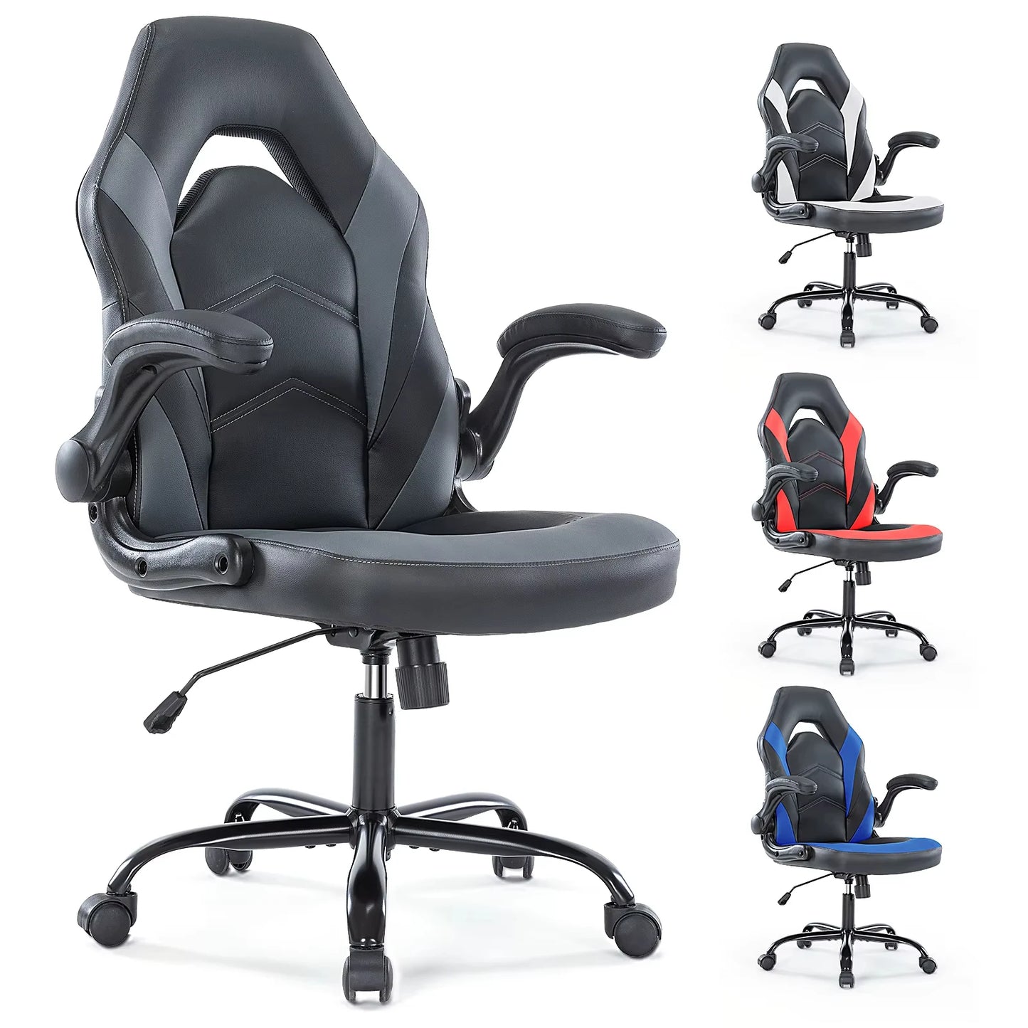 JHK Ergonomic Office Gaming Desk Chair With Flip Up Armrests