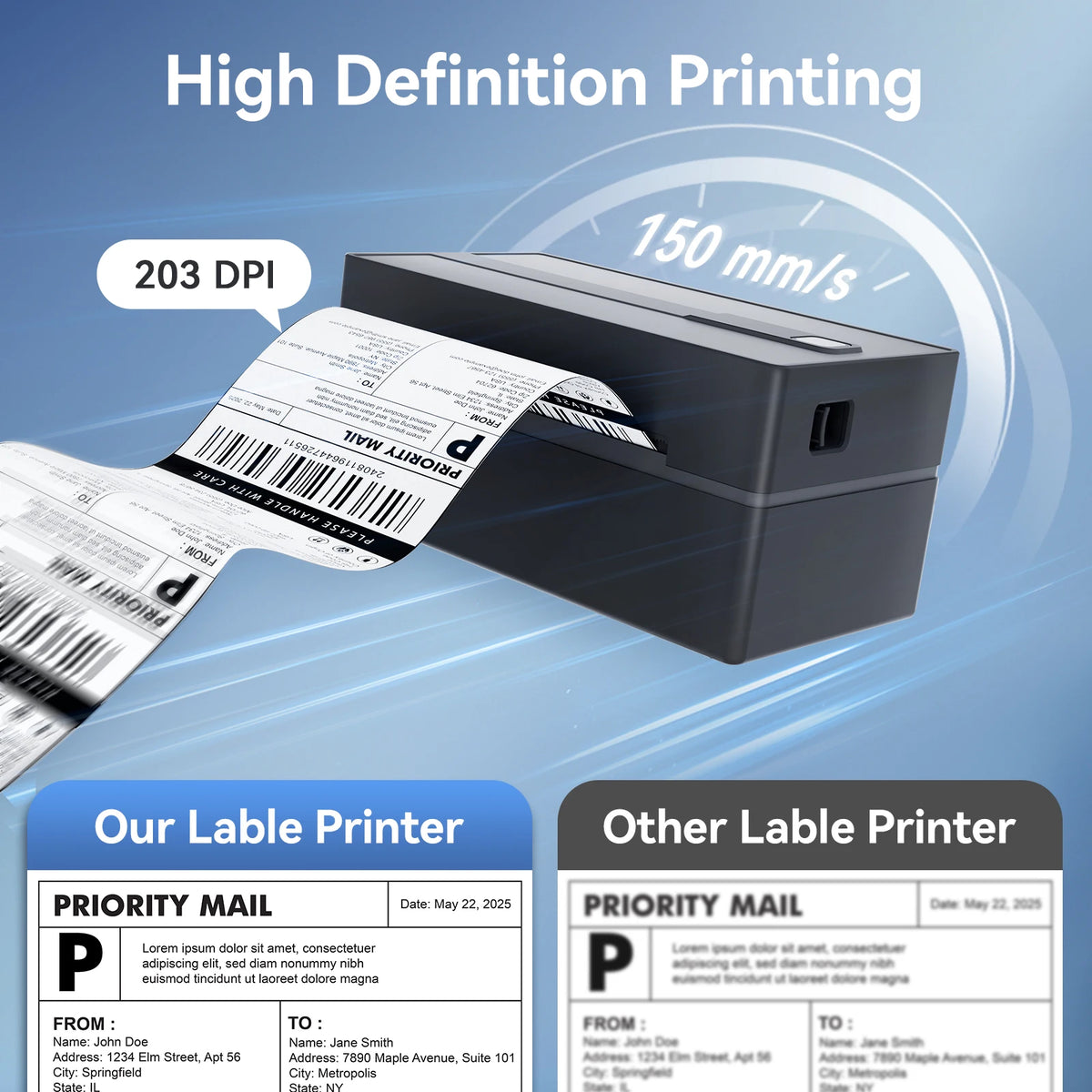TakeYou Portable Thermal Label Printer Bluetooth USB Shipping Labels