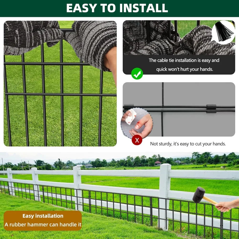 No Dig Garden Fence For Dogs And Rabbits Rustproof Barrier