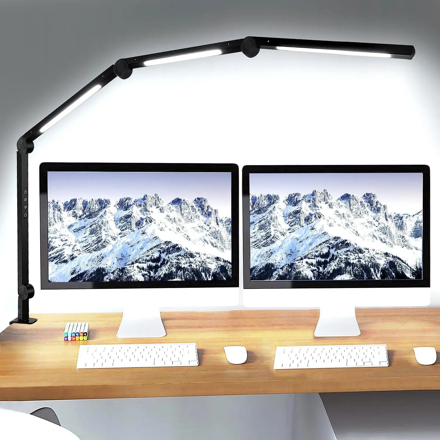LED Desk Lamp With Clamp And Flexible Swing Arm Brightness