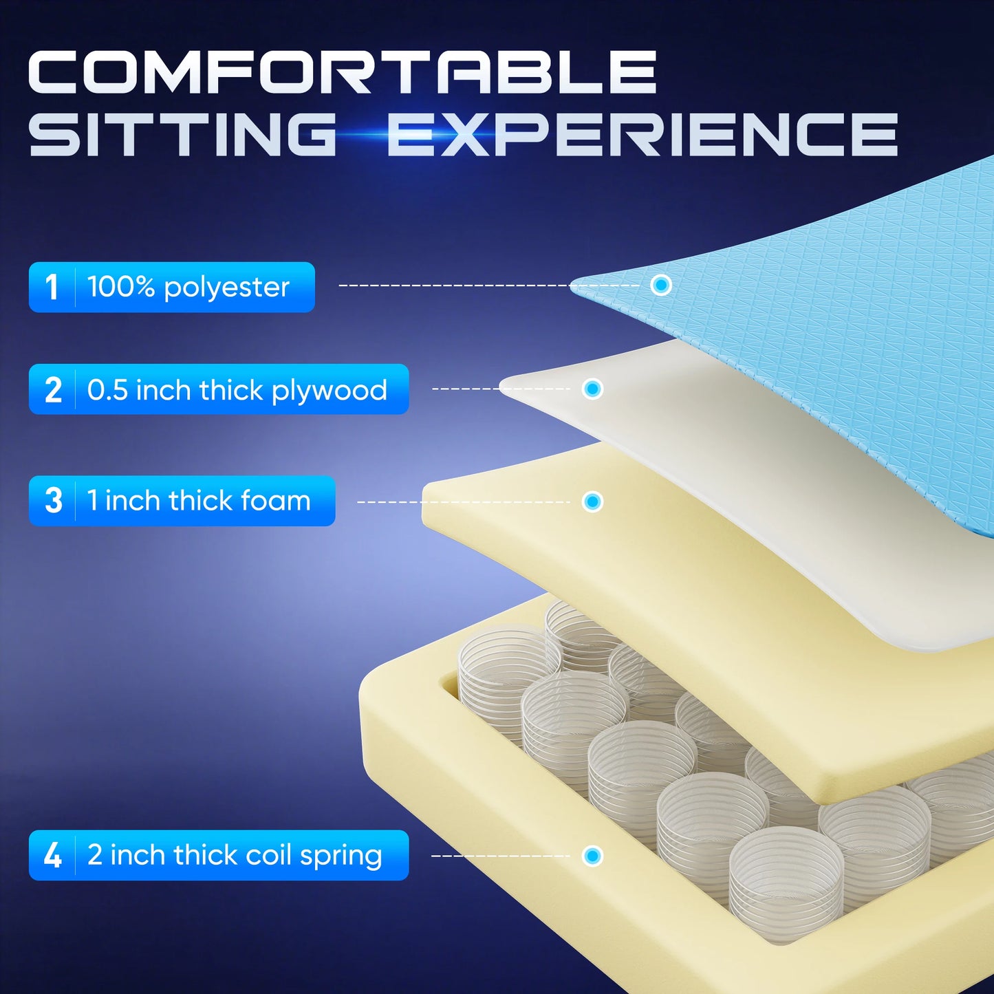 JHK Ergonomics Ergonomic Computer Gaming Chair With Headrest And Lumbar