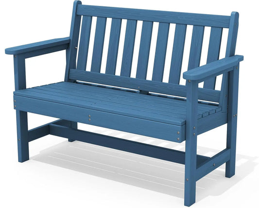 HDPE Outdoor Bench Weatherproof 2 Person Garden Patio Bench