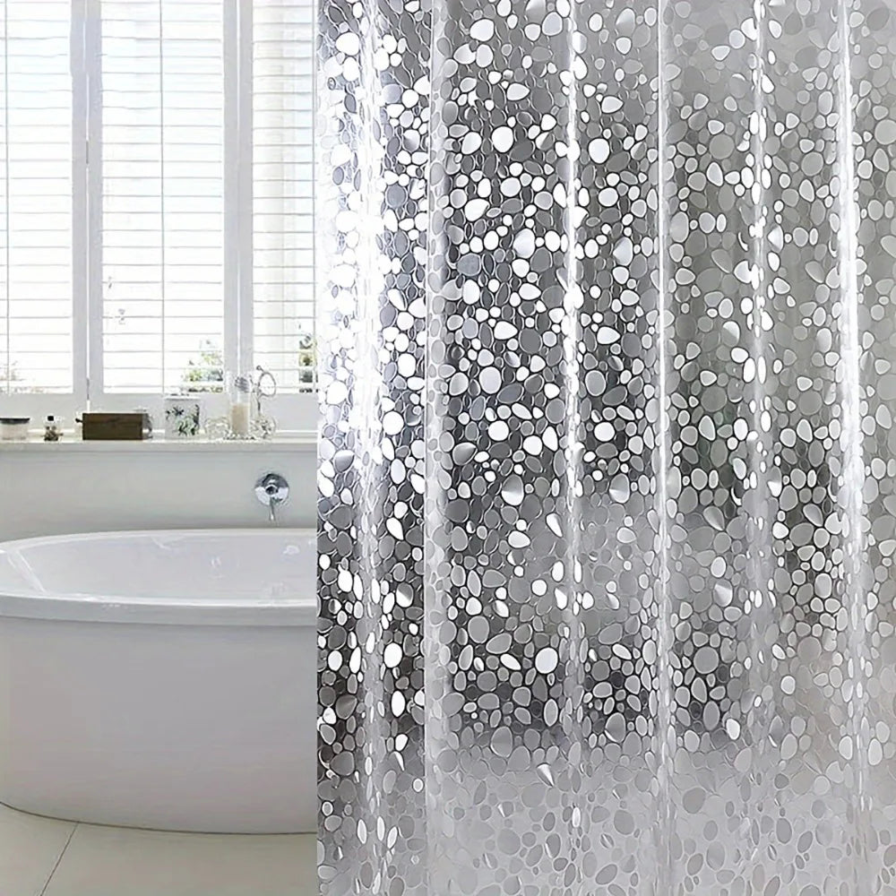3D Pebble Pattern Shower Curtain Liner With Magnets PEVA