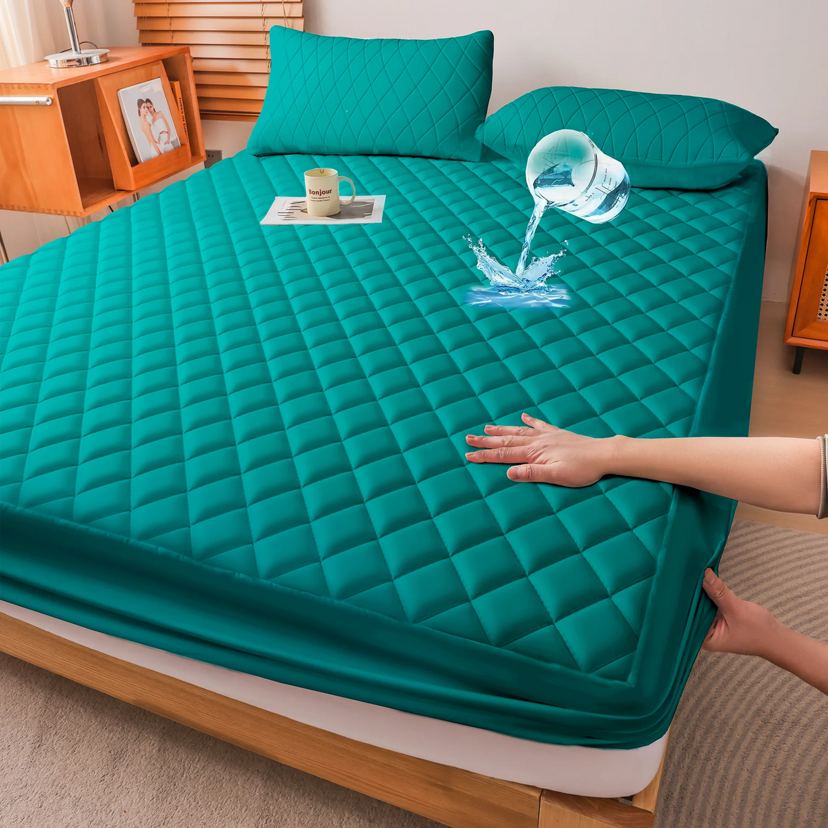 Waterproof Quilted Mattress Protector With Deep Pocket Breathable Bedding