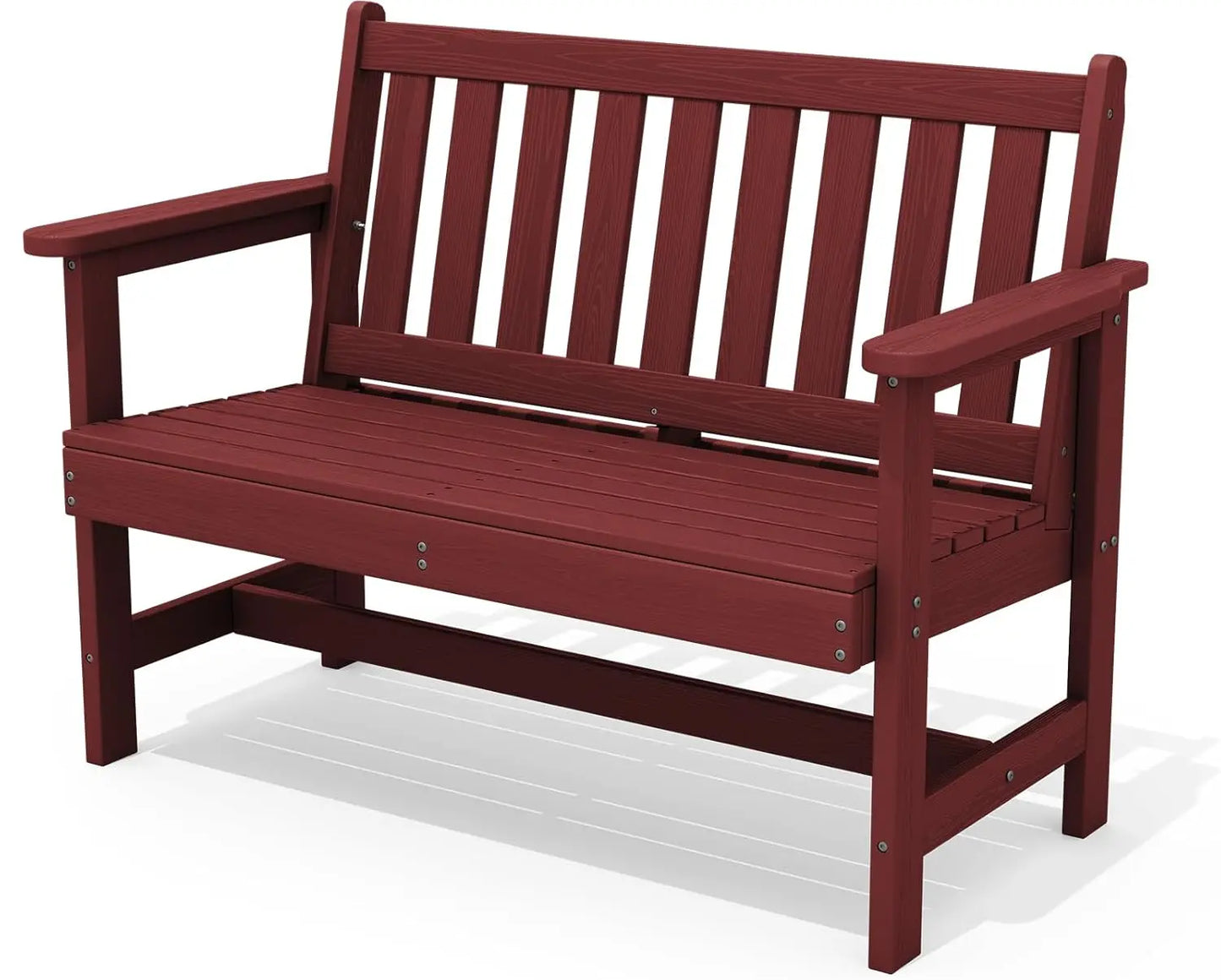 HDPE Outdoor Bench Weatherproof 2 Person Garden Patio Bench