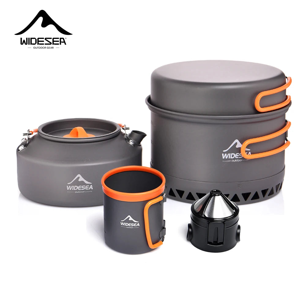 Widesea Outdoor Camping Cookware Set With Pot And Kettle