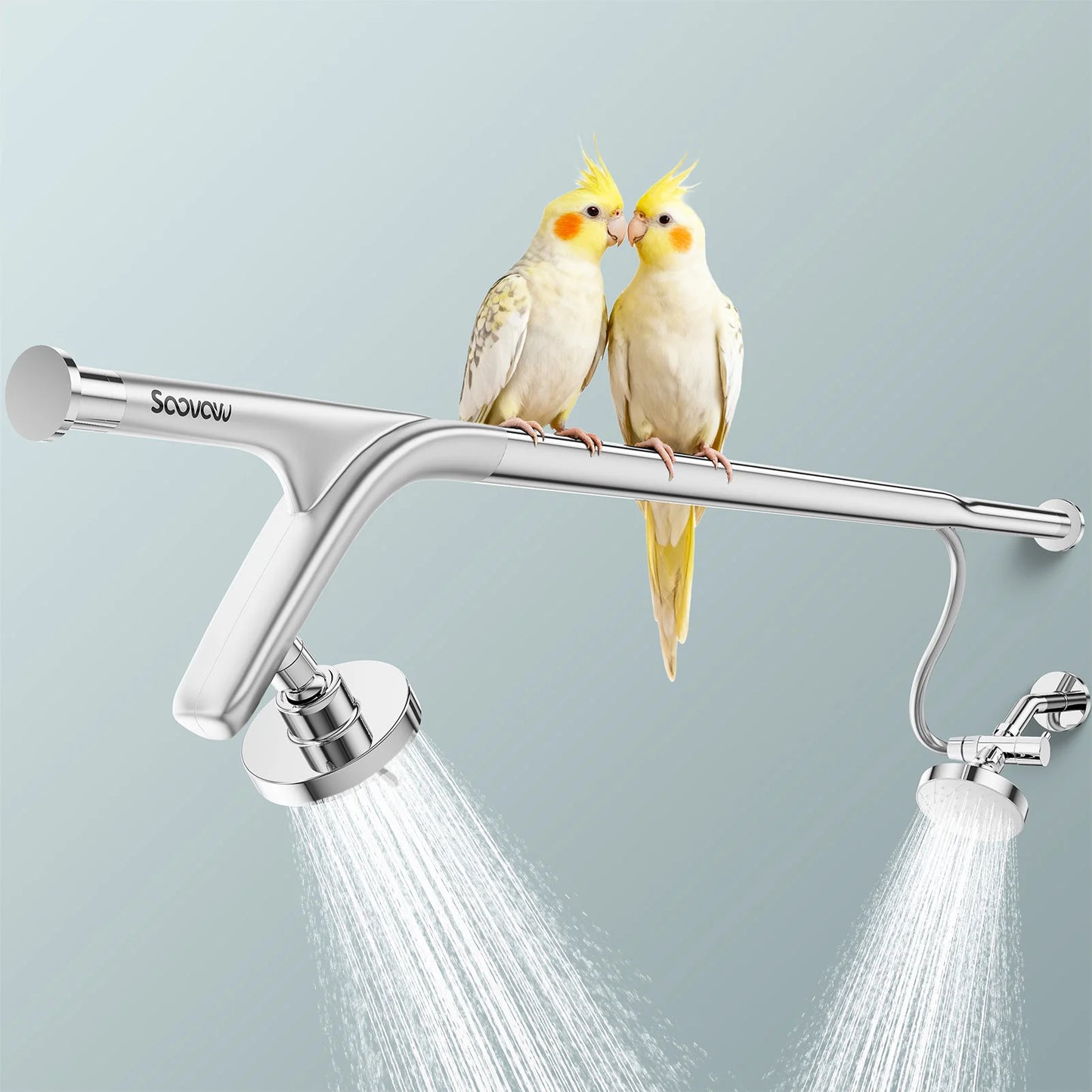 Stainless Steel Dual Shower Head System For Couples