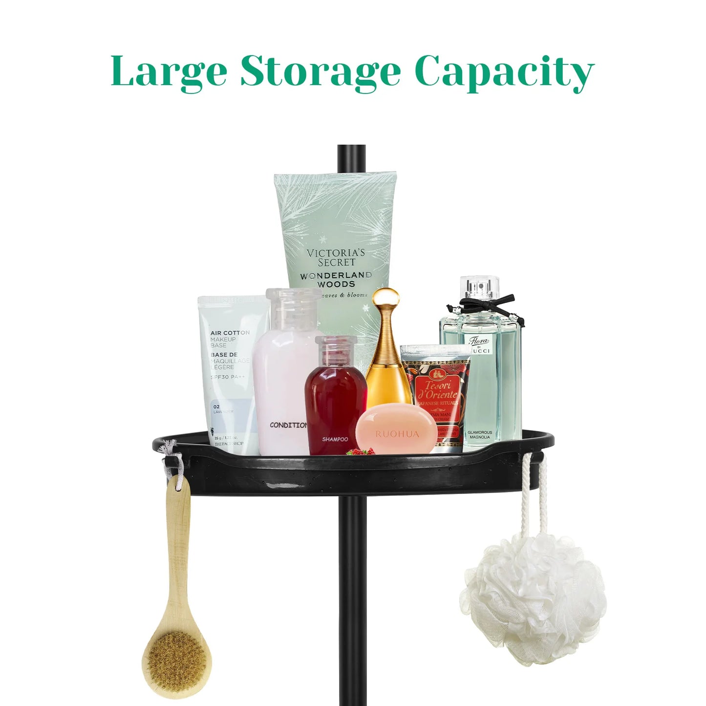 HiMISSH Corner Shower Caddy Tension Pole 4-Tier Shelves