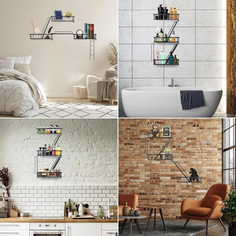 New York Fire Escape Wall Shelf Modern Ladder Style Metal