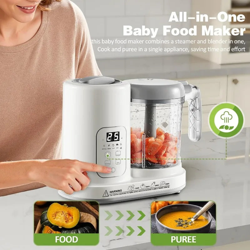 Baby Food Maker Steamer Blender 4 In 1 Auto Steam Blend Puree BPA Free