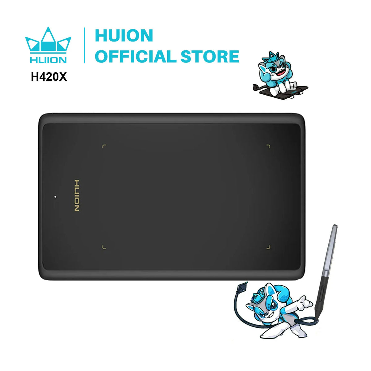 Huion H420X Graphics Drawing Tablet With Battery Free Pen