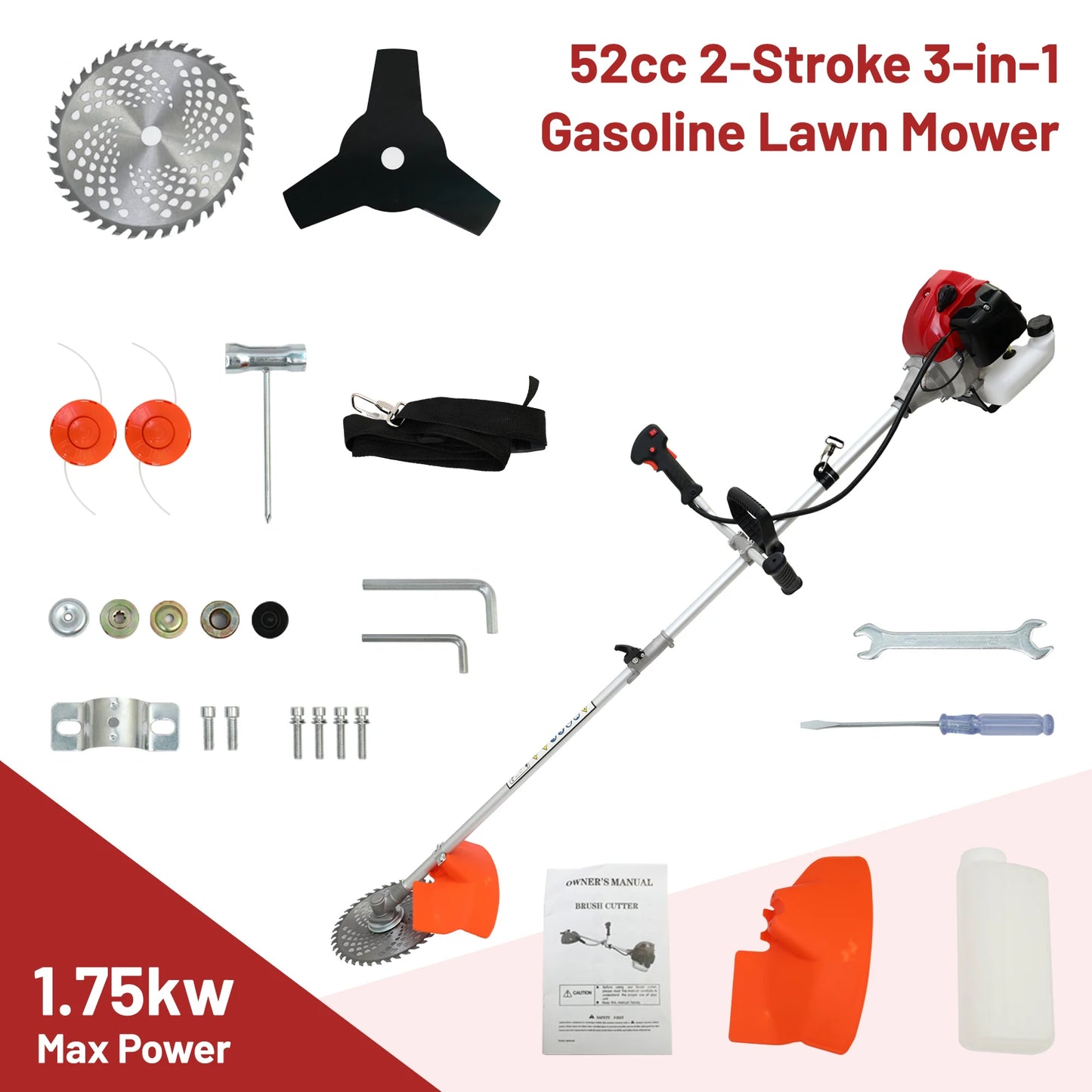 Gas Powered 2-Stroke Weed Wacker 4-In-1 String Trimmer