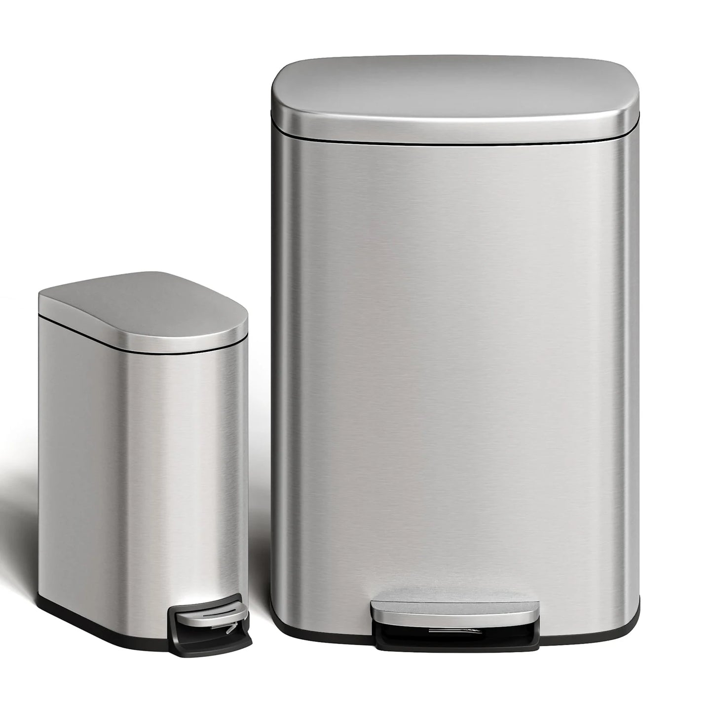 TWISTER.CKCN Stainless Steel StepOn Trash Can Combo Set