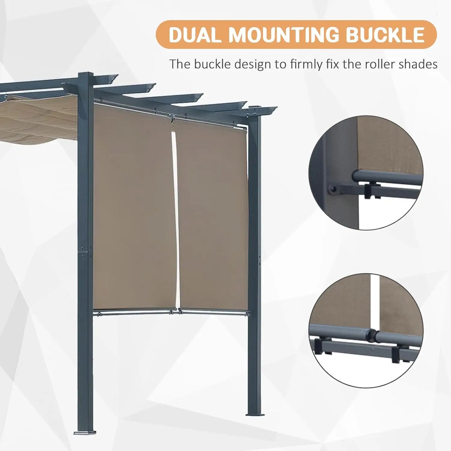 Outdoor Aluminum Pergola With Retractable Canopy And Side Shades