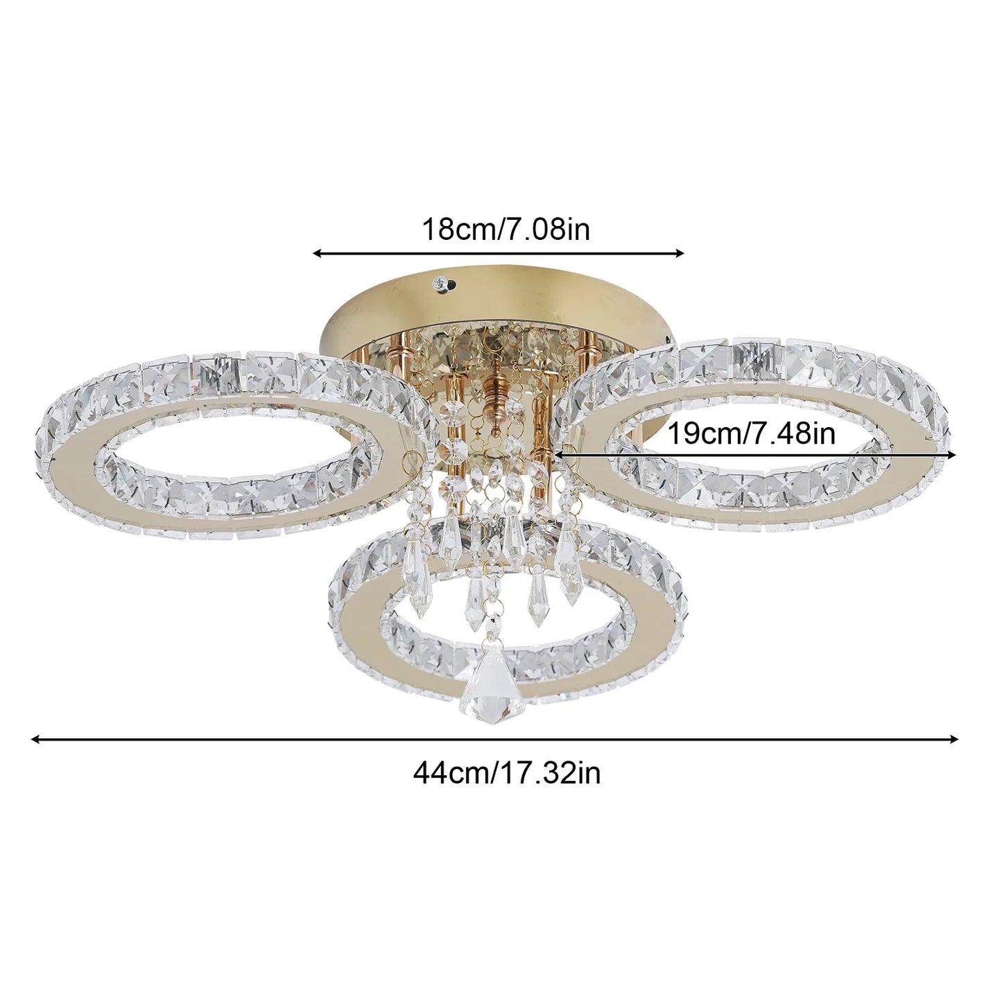 LED Crystal Chandelier Ceiling Light for Living Room