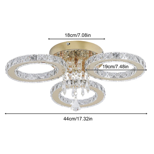 LED Crystal Chandelier Ceiling Light for Living Room