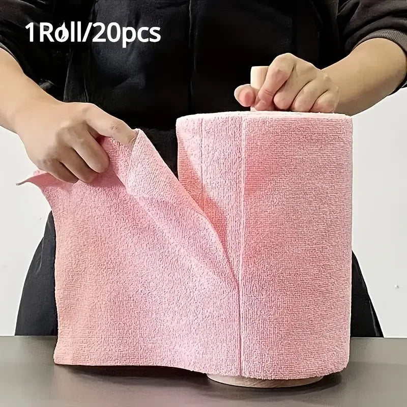 Reusable Microfiber Cleaning Wipes 20 Pack High Absorbency Kitchen Towels