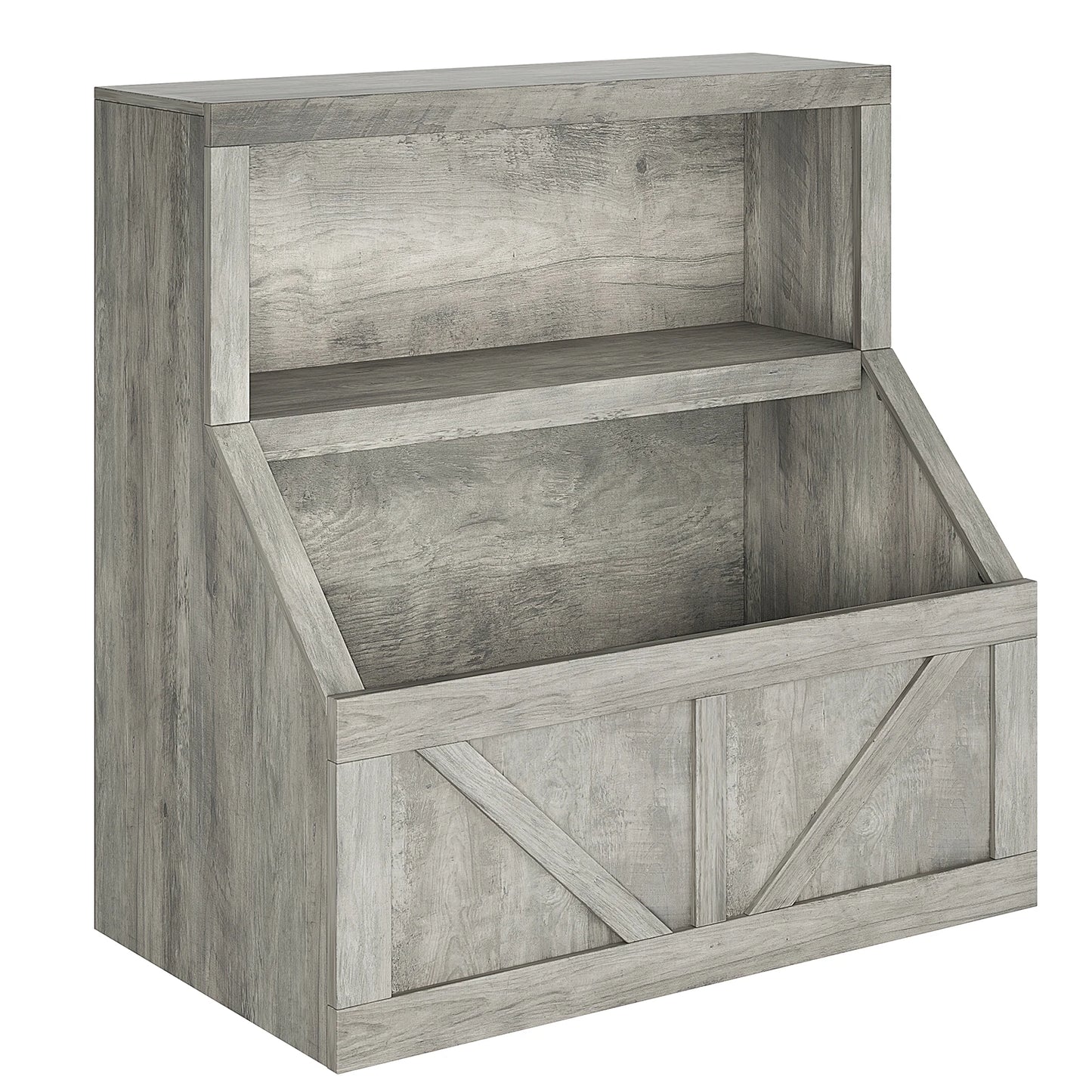 Wooden Kids Bookshelf With Cubby Storage Organizer For Nursery