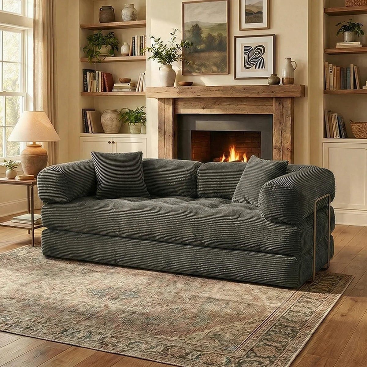 YQzyphyna Futon Sofa Bed 4 In 1 Convertible Couch For Living Room