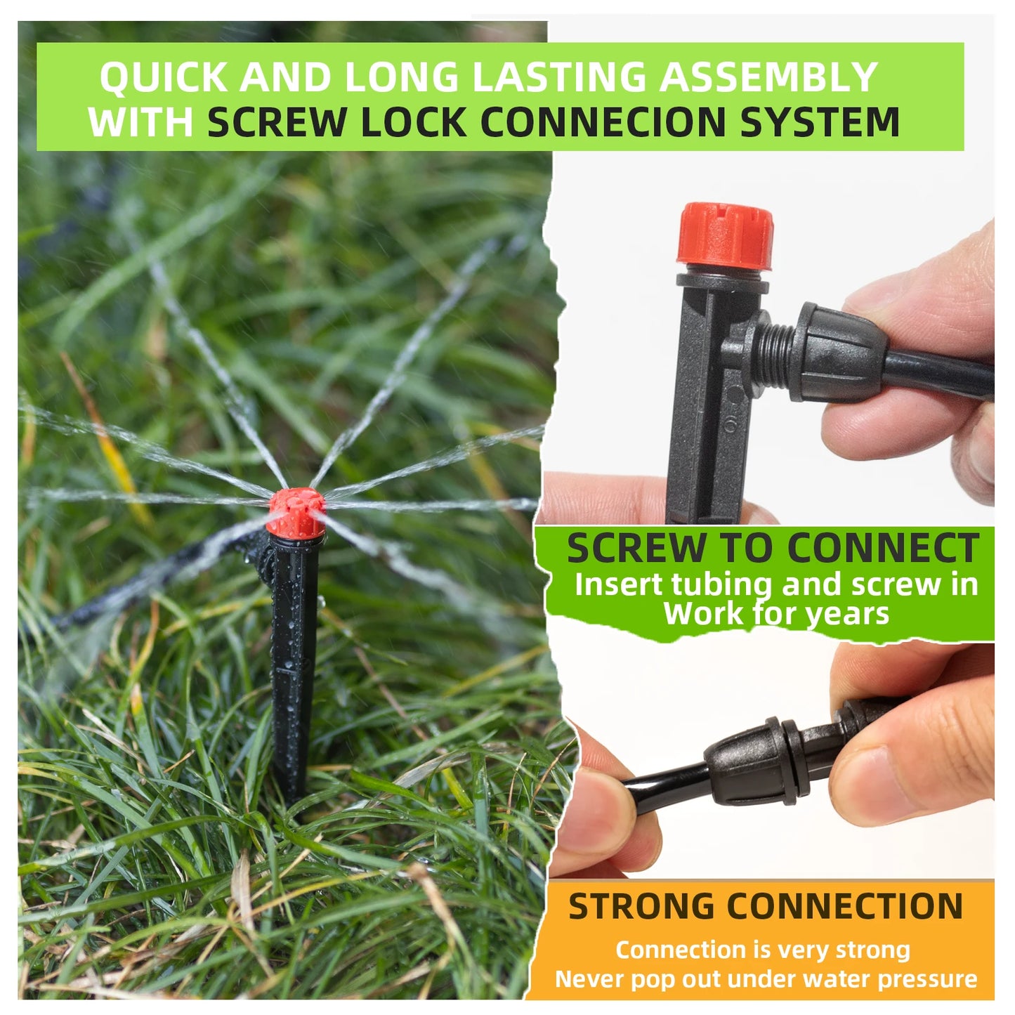 Terrawen Drip Irrigation System Kit With Locking Fittings