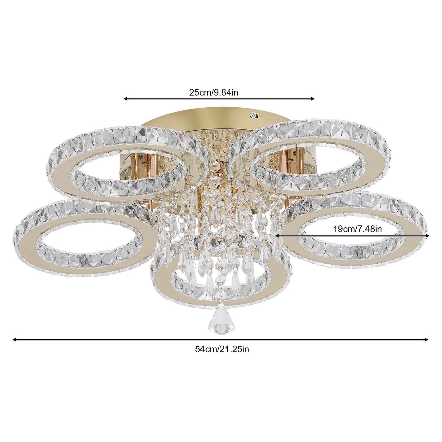 LED Crystal Chandelier Ceiling Light for Living Room