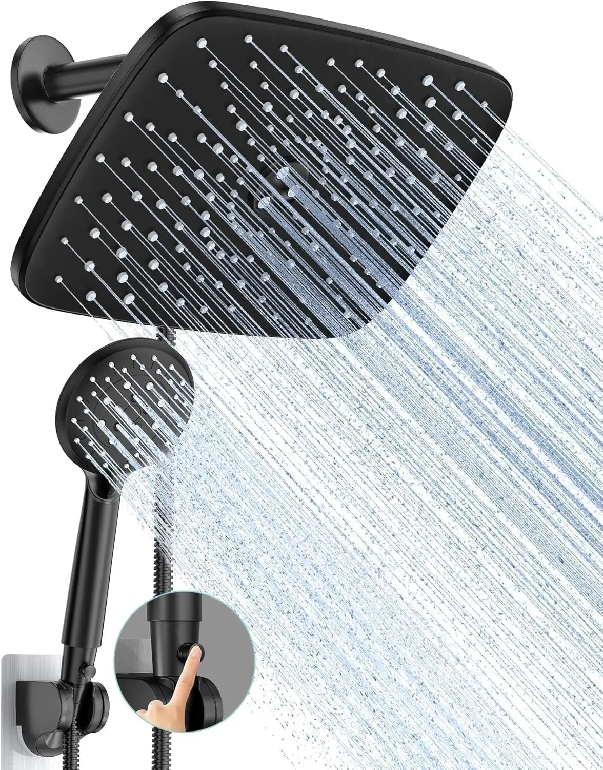 Veken Rain Shower Head With Handheld High Pressure 5 Modes